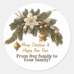 Sticker Rond Souhaite de Noël personnalisable