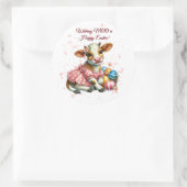 Sticker Rond Souhaitez à MOO une joyeuse Pâques ! (Sac)