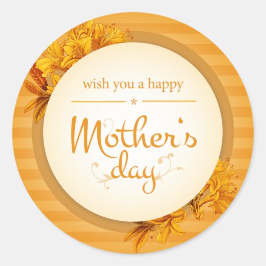 Sticker Rond Souhaitez-vous la fête des mères heureuses (Devant)