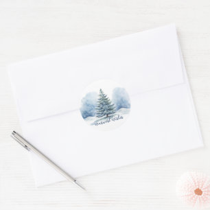 Sticker Rond Souhaits les plus chauds Neige couvert Arbre À feu
