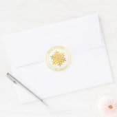 Sticker Rond Souhaits simples ・ Flamme de neige en or minimal N (Enveloppe)