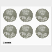 Sticker Rond Soulagement floral I (Feuille)
