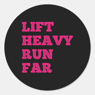 Sticker Rond Soulever Lourd Courir Loin Sport Hybride Fitness C