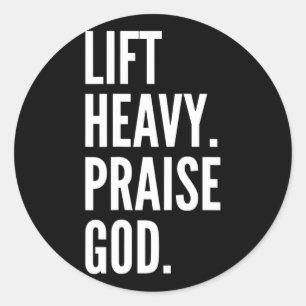 Sticker Rond Soulever lourd louer Dieu Christian Powerlifting B