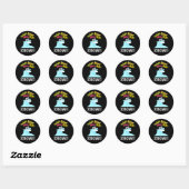 Sticker Rond Sound Wave Funny Ocean Pun Dark BG (Feuille)