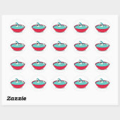 Sticker Rond Soupe d'aileron de requin (Feuille)