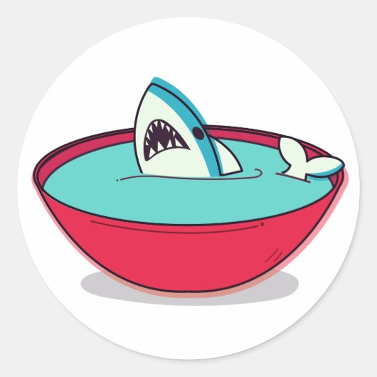 Sticker Rond Soupe d'aileron de requin (Devant)