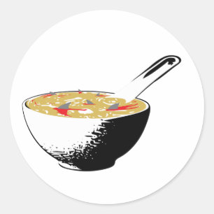 Sticker Rond soupe d'ailerons de requin