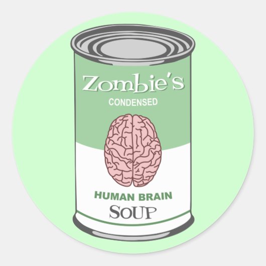Sticker Rond Soupe de cerveau humain de Zombie (Devant)