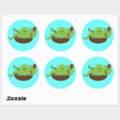 Sticker Rond Soupe d'octopus (Feuille)