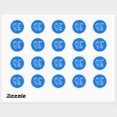 Sticker Rond Sourd D'Une Oreille Bleu Design (Feuille)