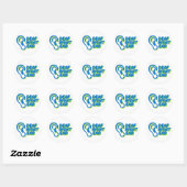 Sticker Rond sourd oreille droite blanc arrière - plan (Feuille)