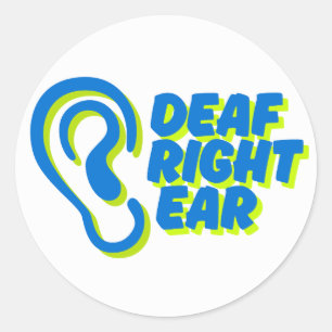 Sticker Rond sourd oreille droite blanc arrière - plan
