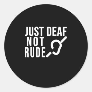 Sticker Rond Sourde Non Rude Sourde Sensibilisation Yellow Ribb
