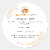 Sticker Rond Sourdough Bread Wheat Bakery Ingredient (Devant)
