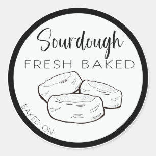 Sticker Rond SOURDOUGH français muffin étiquette, muffins angla