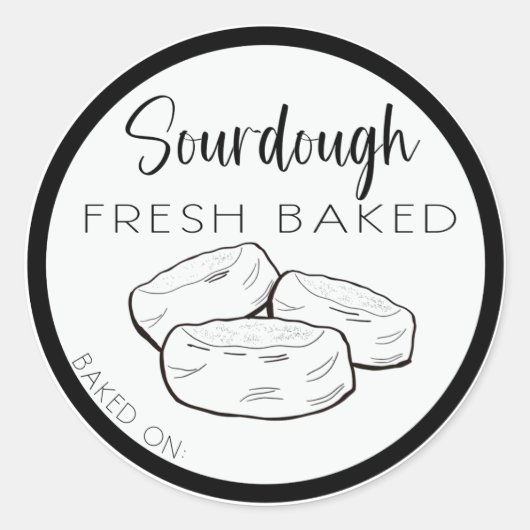 Sticker Rond SOURDOUGH français muffin étiquette, muffins angla (Devant)