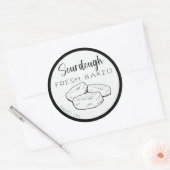 Sticker Rond SOURDOUGH français muffin étiquette, muffins angla (Enveloppe)