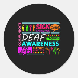 Sticker Rond Sourds Sourds Signal Sourds Entendre Perdre la mai