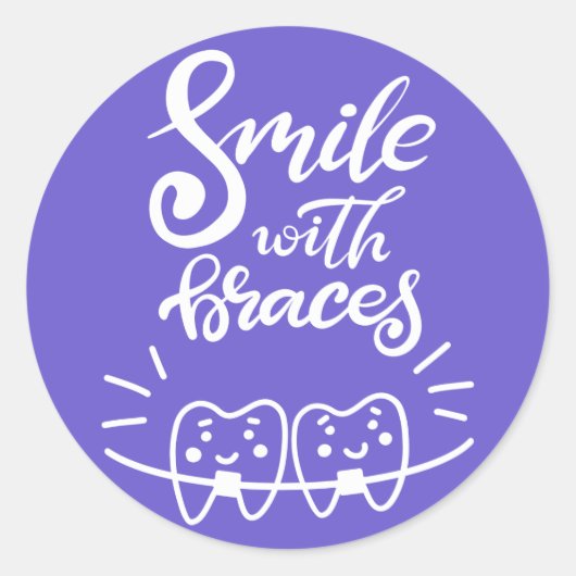 Sticker Rond Souriez Avec Des Bracelets | Dents souriants (Devant)