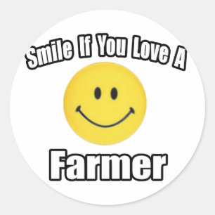 Sticker Rond Souriez si vous aimez un agriculteur