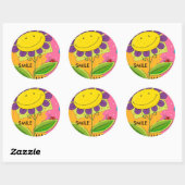 STICKER ROND SOURIRE (Feuille)