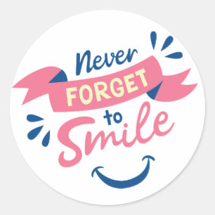 Sticker Rond Sourire Attitude Bonheur Mariage Rose & Bleu Fête