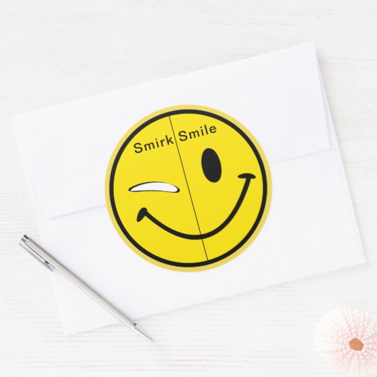 Sticker Rond Sourire aux sourires (Enveloppe)