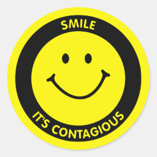 STICKER ROND SOURIRE C'EST CONTAGIEUX