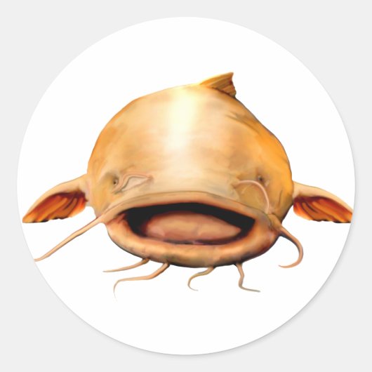 Sticker Rond Sourire de pêche (Devant)