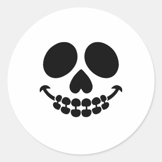 Sticker Rond Sourire effrayant. (Devant)