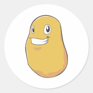 Sticker Rond Sourire heureux de pomme de terre