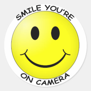 Sticker Rond Sourire vous êtes sur l'autocollant rond