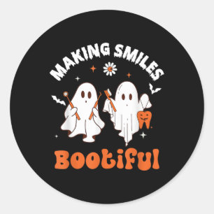 Sticker Rond Sourires Botiful Ghost Dentist Dent Halloween Dent