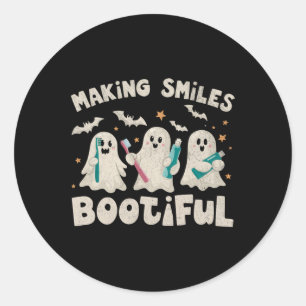 Sticker Rond Sourires Botitieux Halloween Dentiste Fantôme Dent