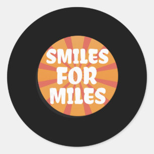 Sticker Rond Sourires pour des kilomètres Yoga Énergie Positive