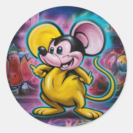 Sticker Rond souris (Devant)