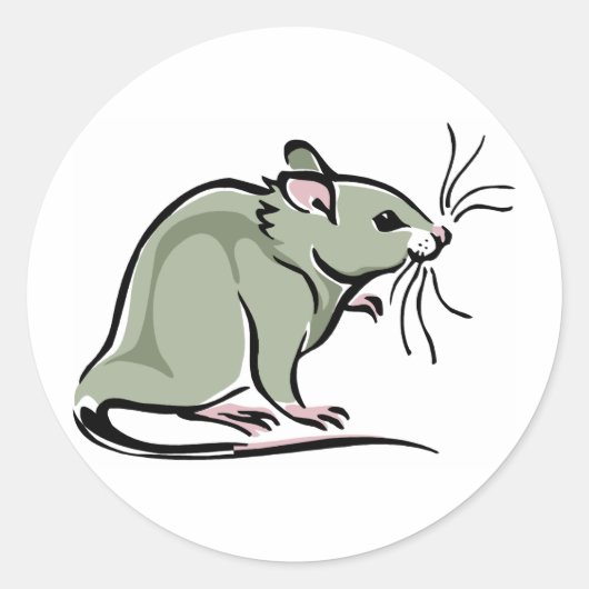 Sticker Rond Souris (Devant)