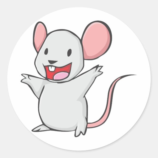 Sticker Rond Souris (Devant)