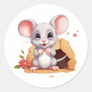 Sticker Rond Souris