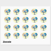 Sticker Rond Souris à pochette bleue (Feuille)