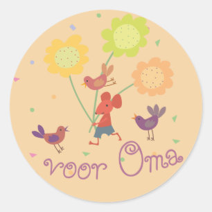 Sticker Rond Souris autocollante