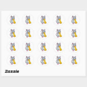 Sticker Rond Souris aux échecs avec pièce d'échecs Pawn (Feuille)