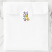Sticker Rond Souris aux échecs avec pièce d'échecs Pawn (Sac)