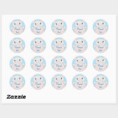 Sticker Rond Souris Baby shower bleu (Feuille)