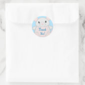 Sticker Rond Souris Baby shower bleu (Sac)