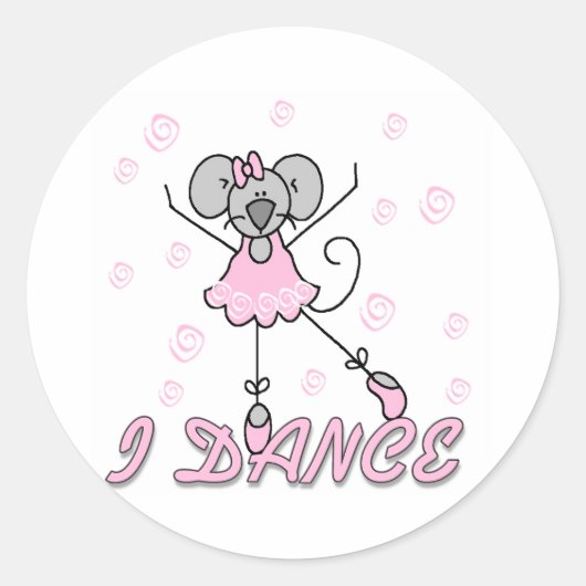 Sticker Rond Souris Ballet I Danse (Devant)