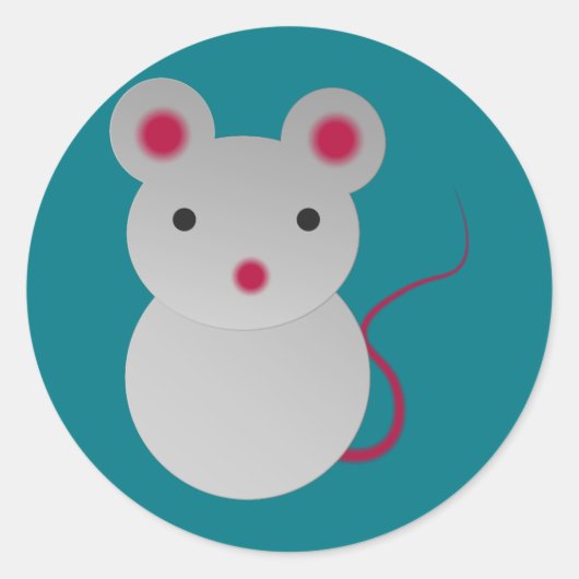 Sticker Rond Souris bébé mignonne (Devant)