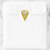 Sticker Rond Souris caricaturale sur un coin de fromage suisse (Sac)