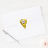 Sticker Rond Souris caricaturale sur un coin de fromage suisse (Enveloppe)